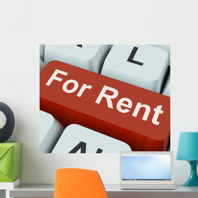 For Rent Key Means Wall Mural shown on a wall