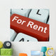 For Rent Key Means Lease Or Rental. Wall Mural