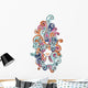 Wavy rainbow hairstyle Wall Decal