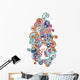 Wavy rainbow hairstyle Wall Decal