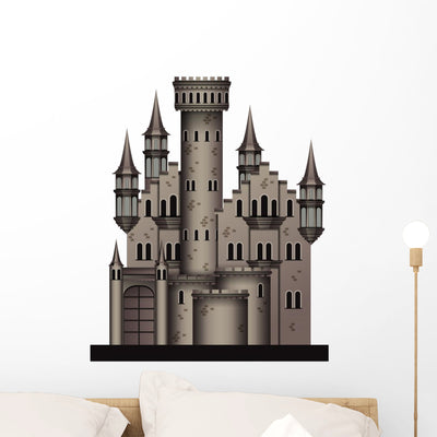 Medieval Castle Wall Decal shown on a wall