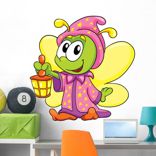 Firefly in Pajamas on White Background, Vector Illustration 
