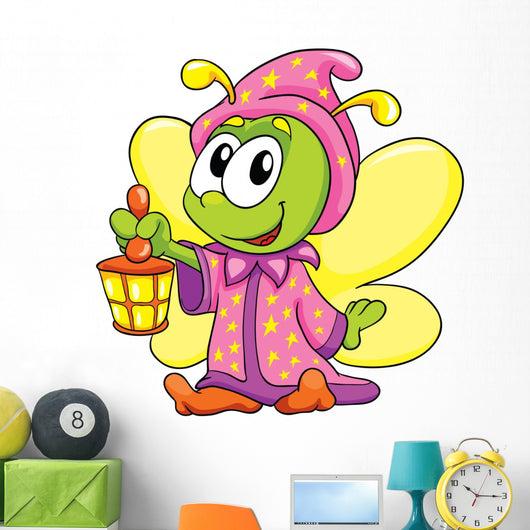 Firefly in Pajamas on White Background, Vector Illustration 