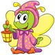 Firefly in Pajamas on White Background, Vector Illustration 