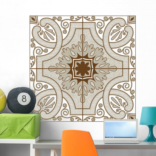 Azulejo Portugues Marrom Wall Mural