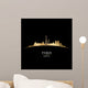 Paris France city skyline silhouette black background 