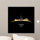 Paris France city skyline silhouette black background 