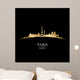 Paris France city skyline silhouette black background 