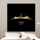 Paris France city skyline silhouette black background 