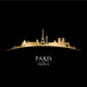 Paris France city skyline silhouette black background 
