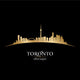 Toronto Ontario Canada city skyline silhouette black background 