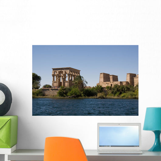 Temple of Philae view from the Nile Wall Mural