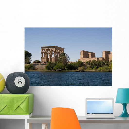 Temple of Philae view from the Nile Wall Mural