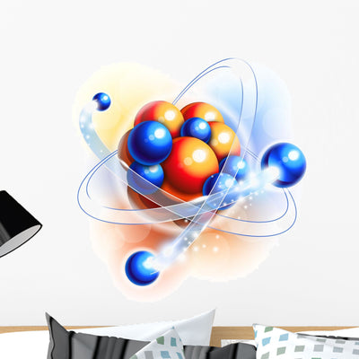 Molecule Atoms and Particles Wall Decal shown on a wall