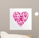 Breast cancer awareness ribbon women heart shape. Wall Decal