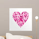 Breast cancer awareness ribbon women heart shape. Wall Decal