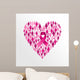 Breast cancer awareness ribbon women heart shape. Wall Decal