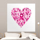 Breast cancer awareness ribbon women heart shape. Wall Decal