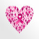 Breast cancer awareness ribbon women heart shape. Wall Decal