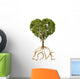 Tree with foliage with the shape of a heart and roots as text Lo 