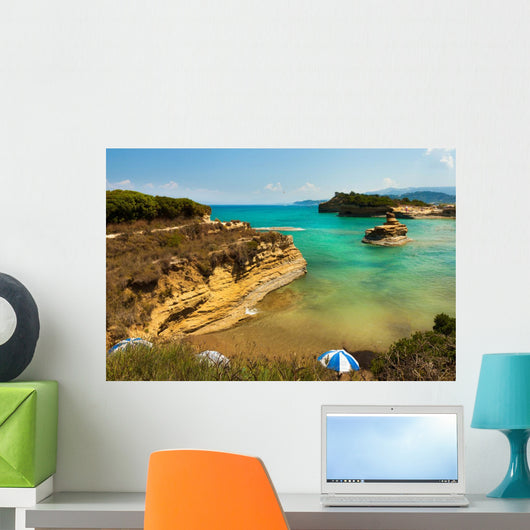 View of the bay of Sidari on Corfu. Canal d'amour Wall Mural