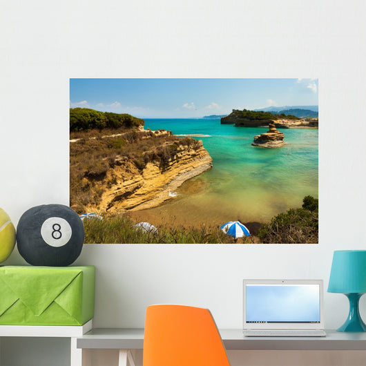 View of the bay of Sidari on Corfu. Canal d'amour Wall Mural