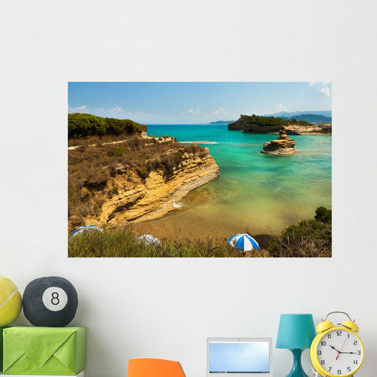 View of the bay of Sidari on Corfu. Canal d'amour Wall Mural