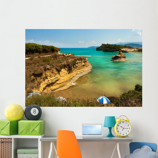 View of the bay of Sidari on Corfu. Canal d'amour Wall Mural