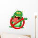 Stop virus - green virus in red alert sign Wall Decal