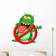Stop virus - green virus in red alert sign Wall Decal