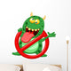 Stop virus - green virus in red alert sign Wall Decal