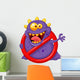 Purple Virus in Red Alert Sign Wall Decal