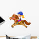 Little girl riding a pony horse Wall Decal