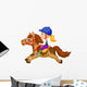 Little girl riding a pony horse Wall Decal