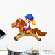 Little girl riding a pony horse Wall Decal