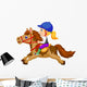 Little girl riding a pony horse Wall Decal