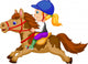 Little girl riding a pony horse Wall Decal