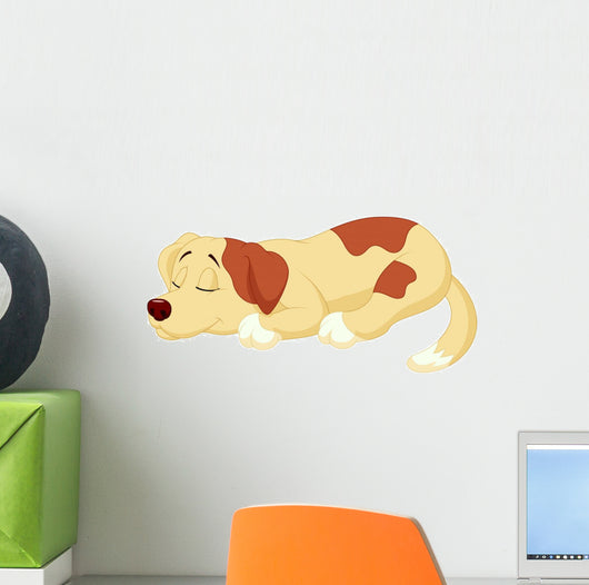 Cute dog cartoon sleeping Wall Decal