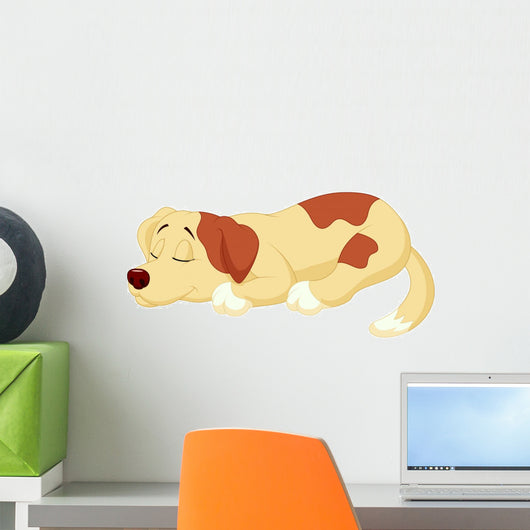Cute dog cartoon sleeping Wall Decal