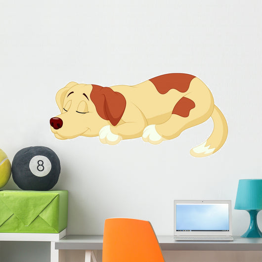 Cute dog cartoon sleeping Wall Decal