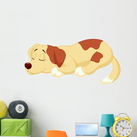 Cute dog cartoon sleeping Wall Decal