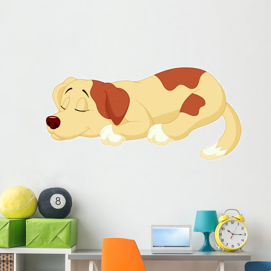 Cute dog cartoon sleeping Wall Decal