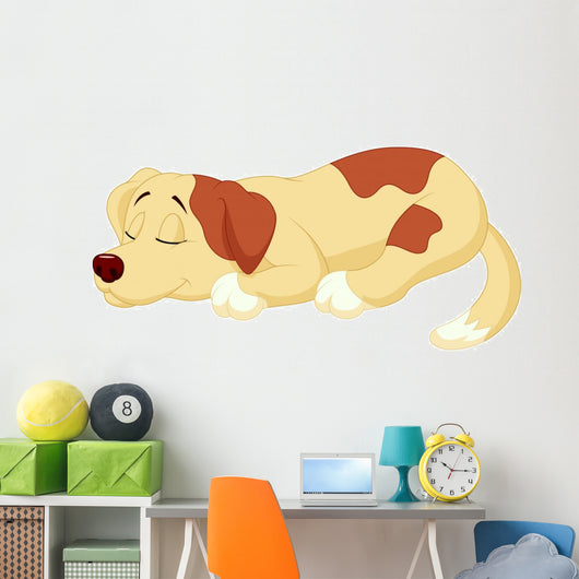Cute dog cartoon sleeping Wall Decal