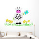Cow and Flowers Wall Decal