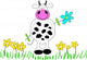 Cow and Flowers Wall Decal