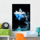 Blue Cocktail With Splash and Ice Vapor 