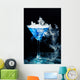 Blue Cocktail With Splash and Ice Vapor 