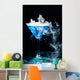 Blue Cocktail With Splash and Ice Vapor 