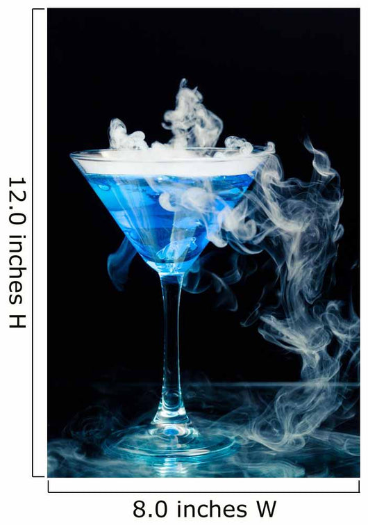 Blue Cocktail With Splash and Ice Vapor 