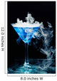 Blue Cocktail With Splash and Ice Vapor 
